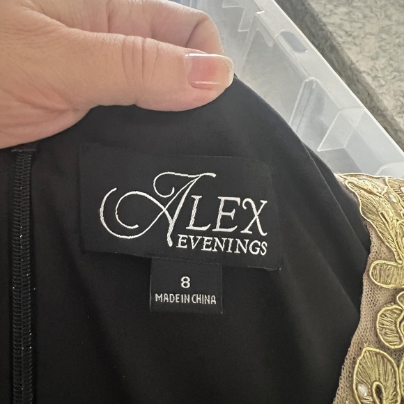 Ruched Little Black and Gold Cocktail Dress - Picture 5 of 6